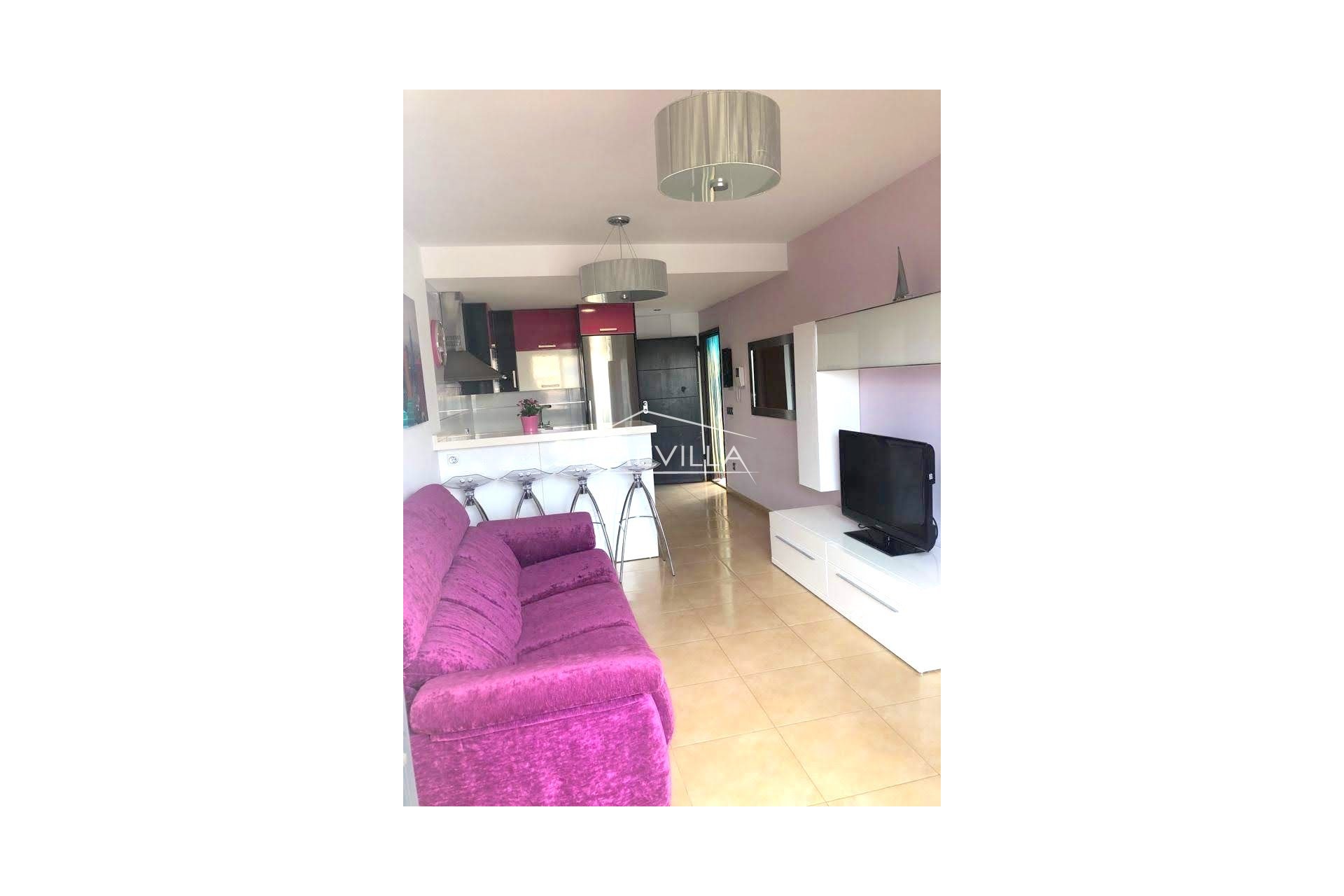 The living room with kitchen
