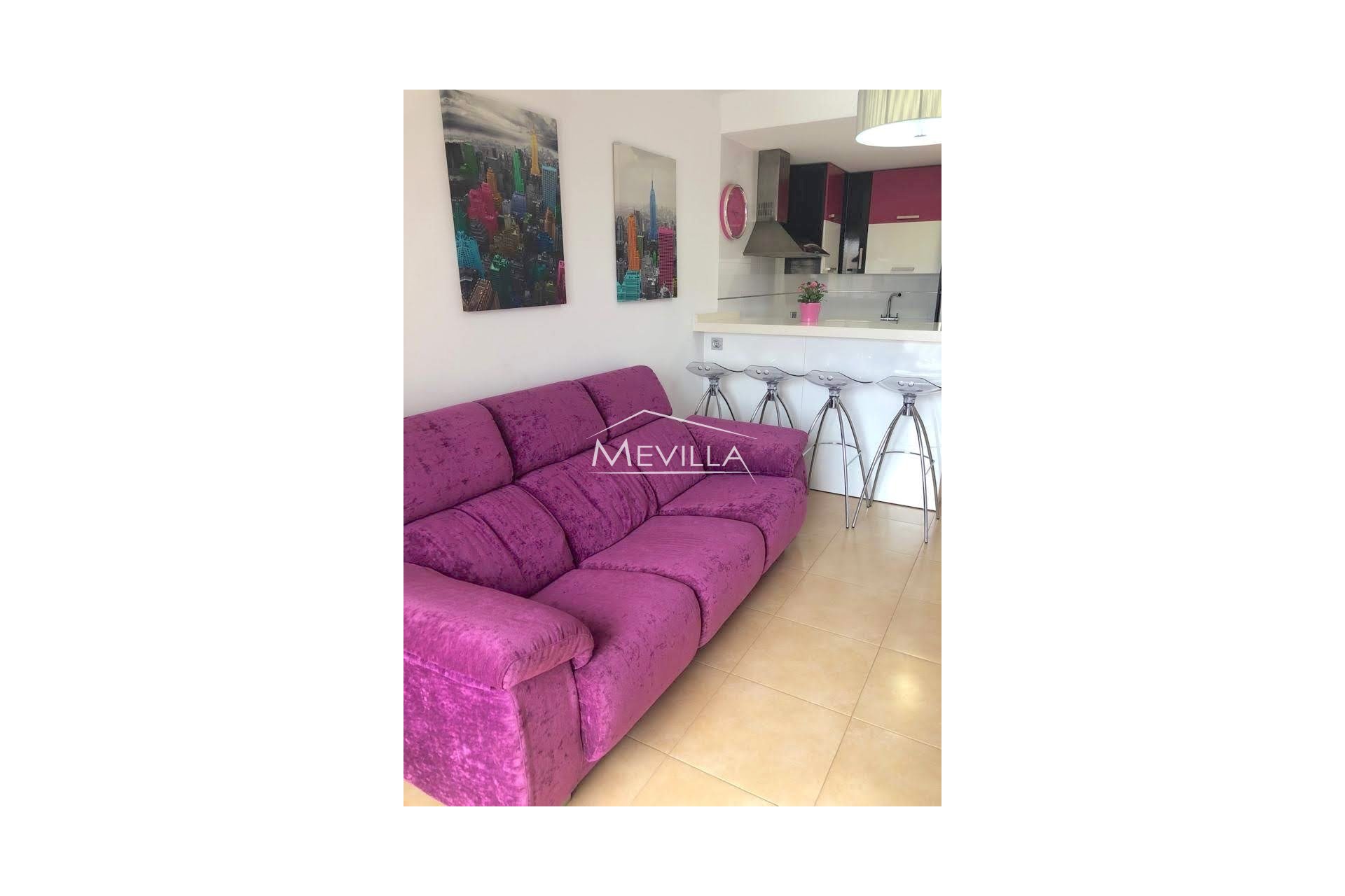 The living room with kitchen